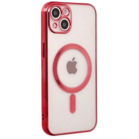 Newface iPhone 14 Plus Magneticsafe Lazer Silikon Kırmızı Kılıf