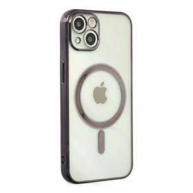 Newface iPhone 14 Plus Magneticsafe Lazer Silikon Siyah Kılıf
