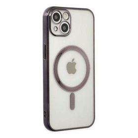 Newface iPhone 14 Plus Magneticsafe Lazer Silikon Siyah Kılıf