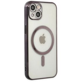 Newface iPhone 14 Plus Magneticsafe Lazer Silikon Siyah Kılıf