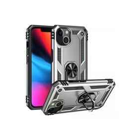 Newface iPhone 14 Plus Sofya Yüzüklü Silikon Kapak Gümüş Kılıf