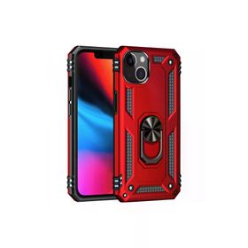 Newface iPhone 14 Plus Sofya Yüzüklü Silikon Kapak Kırmızı Kılıf