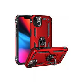 Newface iPhone 14 Plus Sofya Yüzüklü Silikon Kapak Kırmızı Kılıf