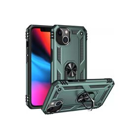 Newface iPhone 14 Plus Sofya Yüzüklü Silikon Kapak Yeşil Kılıf