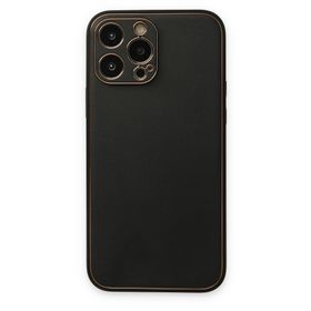 Newface iPhone 14 Pro Coco Deri Silikon Kapak Siyah Kılıf