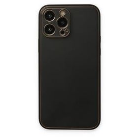 Newface iPhone 14 Pro Coco Deri Silikon Kapak Siyah Kılıf