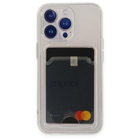 Newface iPhone 14 Pro Kart Şeffaf Silikon Şeffaf Cep Telefonu Kılıfı