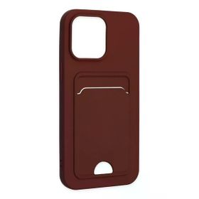 Newface iPhone 14 Pro Kelvin Kartvizitli Silikon Bordo Kılıf