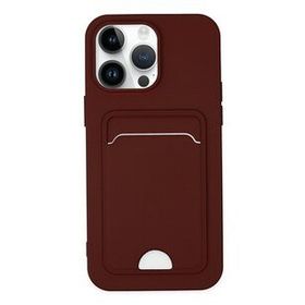 Newface iPhone 14 Pro Kelvin Kartvizitli Silikon Bordo Kılıf