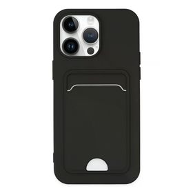 Newface iPhone 14 Pro Kelvin Kartvizitli Silikon Siyah Cep Telefonu Kılıfı