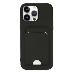 Newface iPhone 14 Pro Kelvin Kartvizitli Silikon Siyah Cep Telefonu Kılıfı