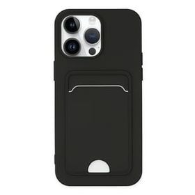 Newface iPhone 14 Pro Kelvin Kartvizitli Silikon Siyah Cep Telefonu Kılıfı