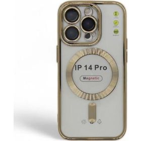 Newface iPhone 14 Pro Kross Magsafe Gold Silikon Telefon Kılıfı