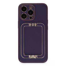 Newface iPhone 14 Pro Max Coco Elit Kapak Derin Mor Kılıf