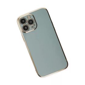 Newface iPhone 14 Pro Max Volet Silikon Açık Yeşil Cep Telefonu Kılıfı
