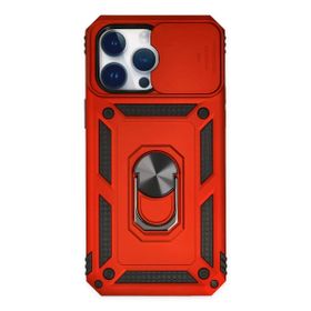 Newface iPhone 14 Pro Pars Lens Yüzüklü Silikon Kırmızı Kılıf