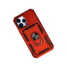 Newface iPhone 14 Pro Pars Lens Yüzüklü Silikon Kırmızı Kılıf