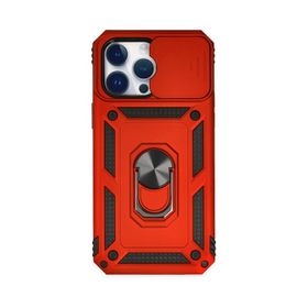 Newface iPhone 14 Pro Pars Lens Yüzüklü Silikon Kırmızı Kılıf