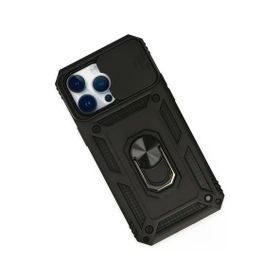 Newface iPhone 14 Pro Pars Lens Yüzüklü Silikon Siyah Kılıf