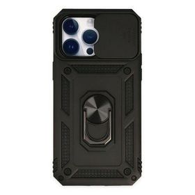 Newface iPhone 14 Pro Pars Lens Yüzüklü Silikon Siyah Kılıf