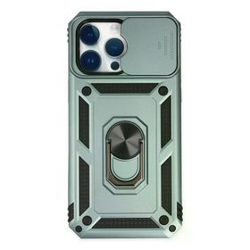 Newface iPhone 14 Pro Pars Lens Yüzüklü Silikon Yeşil Kılıf