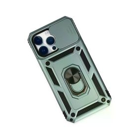 Newface iPhone 14 Pro Pars Lens Yüzüklü Silikon Yeşil Kılıf