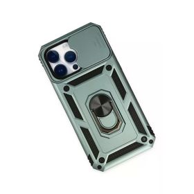 Newface iPhone 14 Pro Pars Lens Yüzüklü Silikon Yeşil Kılıf