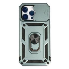 Newface iPhone 14 Pro Pars Lens Yüzüklü Silikon Yeşil Kılıf