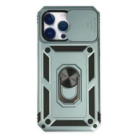Newface iPhone 14 Pro Pars Lens Yüzüklü Silikon Yeşil Kılıf