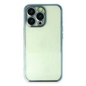 Newface iPhone 14 Pro Razer Lensli Silikon Açık Mavi Kılıf