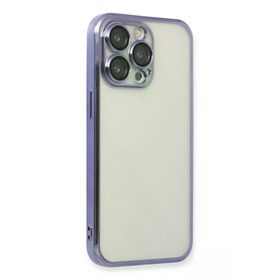 Newface iPhone 14 Pro Razer Lensli Silikon Mor Kılıf