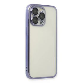 Newface iPhone 14 Pro Razer Lensli Silikon Mor Kılıf