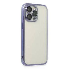 Newface iPhone 14 Pro Razer Lensli Silikon Mor Kılıf