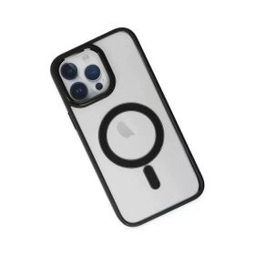 Newface iPhone 14 Pro Room Magneticsafe Silikon Siyah Cep Telefonu Kılıfı