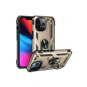Newface iPhone 14 Pro Sofya Yüzüklü Silikon Kapak Gold Kılıf
