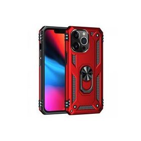 Newface iPhone 14 Pro Sofya Yüzüklü Silikon Kapak Kırmızı Kılıf