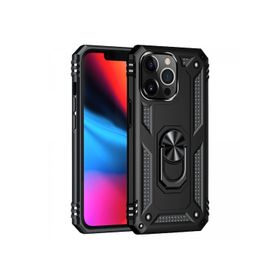 Newface iPhone 14 Pro Sofya Yüzüklü Silikon Kapak Siyah Kılıf