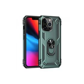 Newface iPhone 14 Pro Sofya Yüzüklü Silikon Kapak Yeşil Kılıf