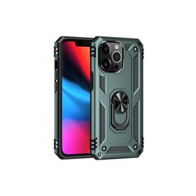 Newface iPhone 14 Pro Sofya Yüzüklü Silikon Kapak Yeşil Kılıf
