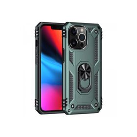Newface iPhone 14 Pro Sofya Yüzüklü Silikon Kapak Yeşil Kılıf
