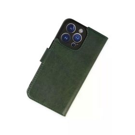 Newface iPhone 14 Pro Trend S Plus Kapaklı Yeşil Cep Telefonu Kılıfı