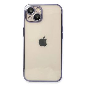 Newface iPhone 14 Razer Lensli Silikon Mor Kılıf