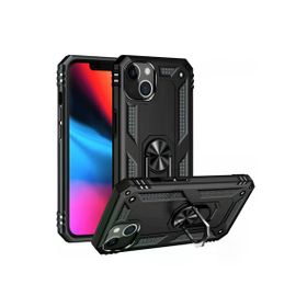 Newface iPhone 14 Sofya Yüzüklü Silikon Kapak Siyah Kılıf