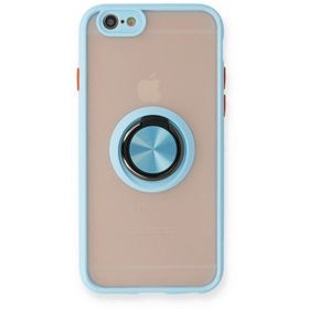Newface iPhone 6 Montreal Yüzüklü Silikon Kapak Buz Mavi Kılıf