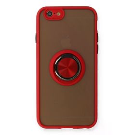 Newface iPhone 6 Montreal Yüzüklü Silikon Kapak Kırmızı Kılıf