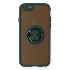 Newface İphone 6 Montreal Yüzüklü Silikon Kapak Yeşil Cep Telefonu Kılıfı