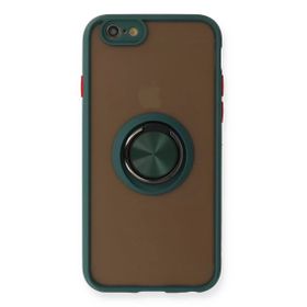 Newface İphone 6 Montreal Yüzüklü Silikon Kapak Yeşil Cep Telefonu Kılıfı