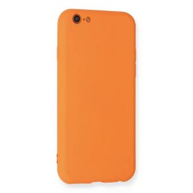 Newface iPhone 6 Nano içi Kadife Silikon - Turuncu Kılıf