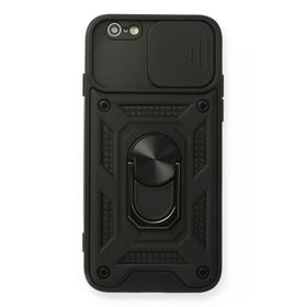 Newface iPhone 6 Pars Lens Yüzüklü Silikon Siyah Cep Telefonu Kılıfı