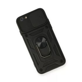 Newface iPhone 6 Pars Lens Yüzüklü Silikon Siyah Cep Telefonu Kılıfı